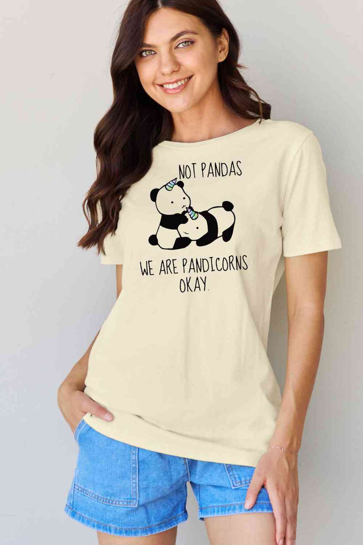 Simply Love Full Size  Pandicorn Graphic Cotton T-Shirt | 1mrk.com