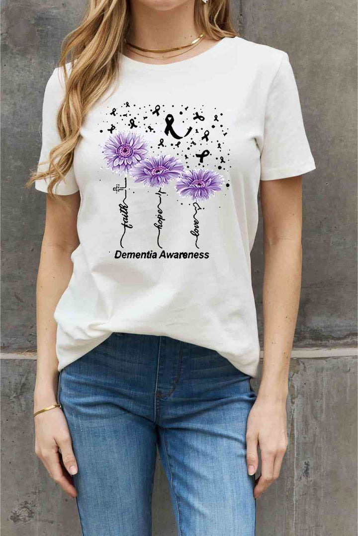 Simply Love Full Size DEMENTIA AWARENESS Graphic Cotton Tee | 1mrk.com