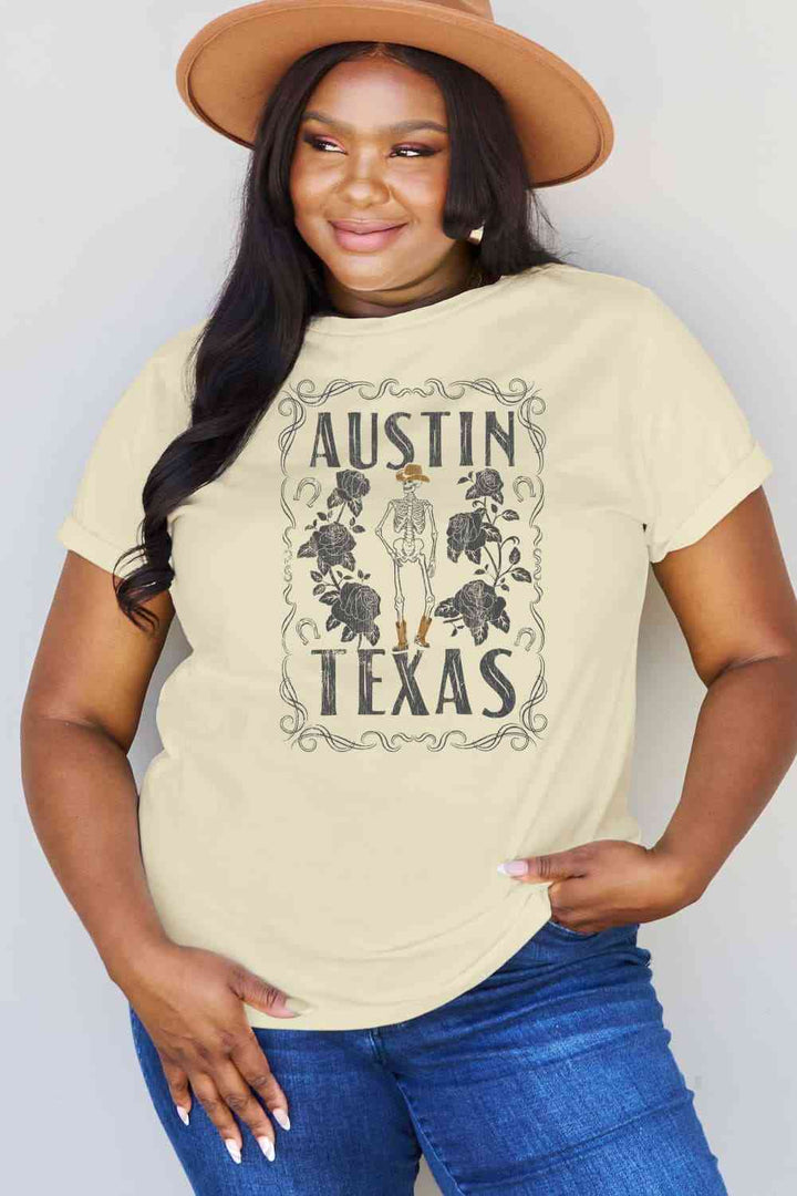 Simply Love Full Size AUSTIN  TEXAS Graphic Cotton T-Shirt | 1mrk.com