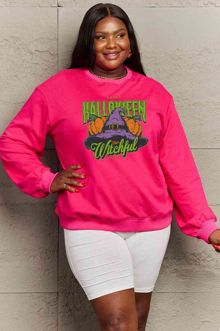 Simply Love Full Size Witch Hat Graphic Sweatshirt |1mrk.com