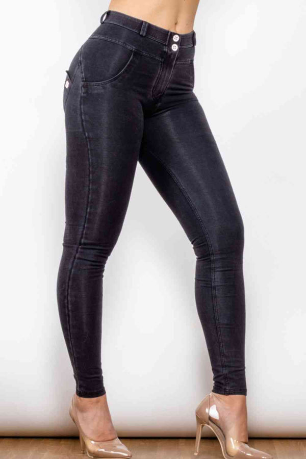 Buttoned Skinny Long Jeans | 1mrk.com