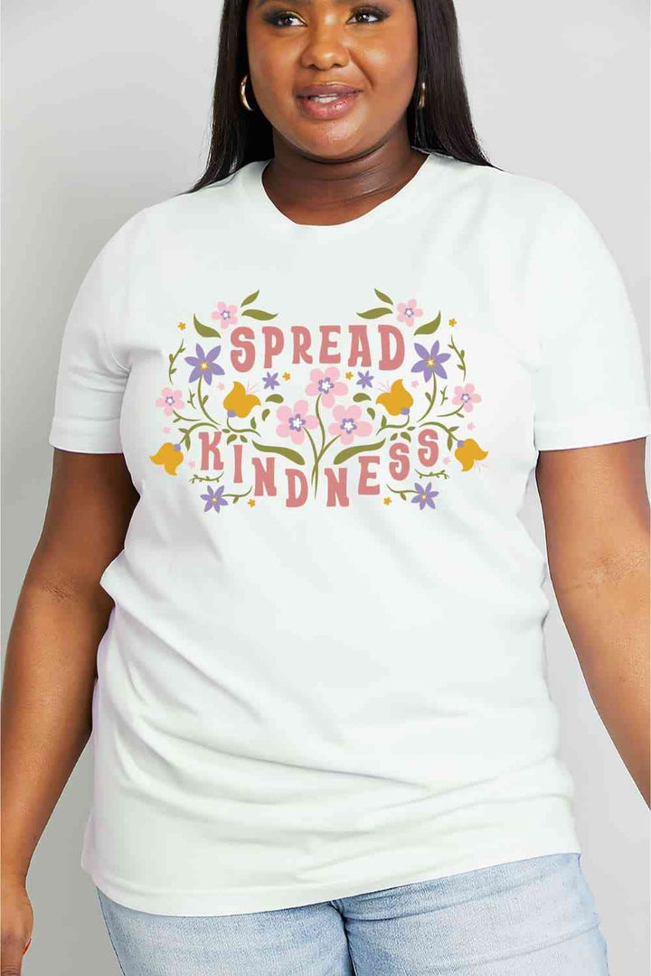 Simply Love Full Size SPREAD KINDNESS Graphic Cotton Tee | 1mrk.com