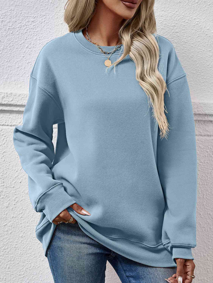 Round Neck Long Sleeve Sweatshirt |1mrk.com