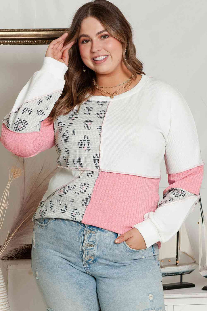 Plus Size Out Seamed Splicing Sweatshirt |1mrk.com