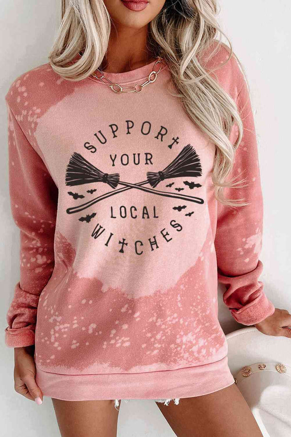 SUPPORT YOUR LOCAL WITCHES Graphic Sweatshirt |1mrk.com