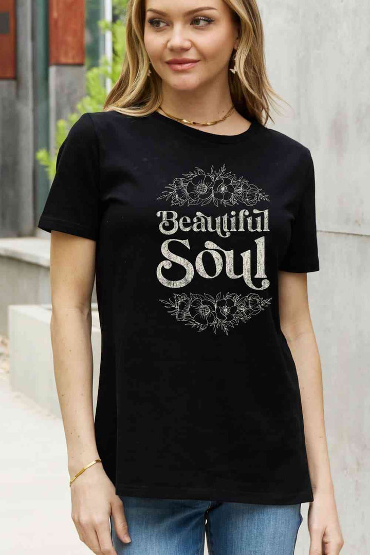 Simply Love Full Size BEAUTIFUL SOUL Graphic Cotton Tee | 1mrk.com