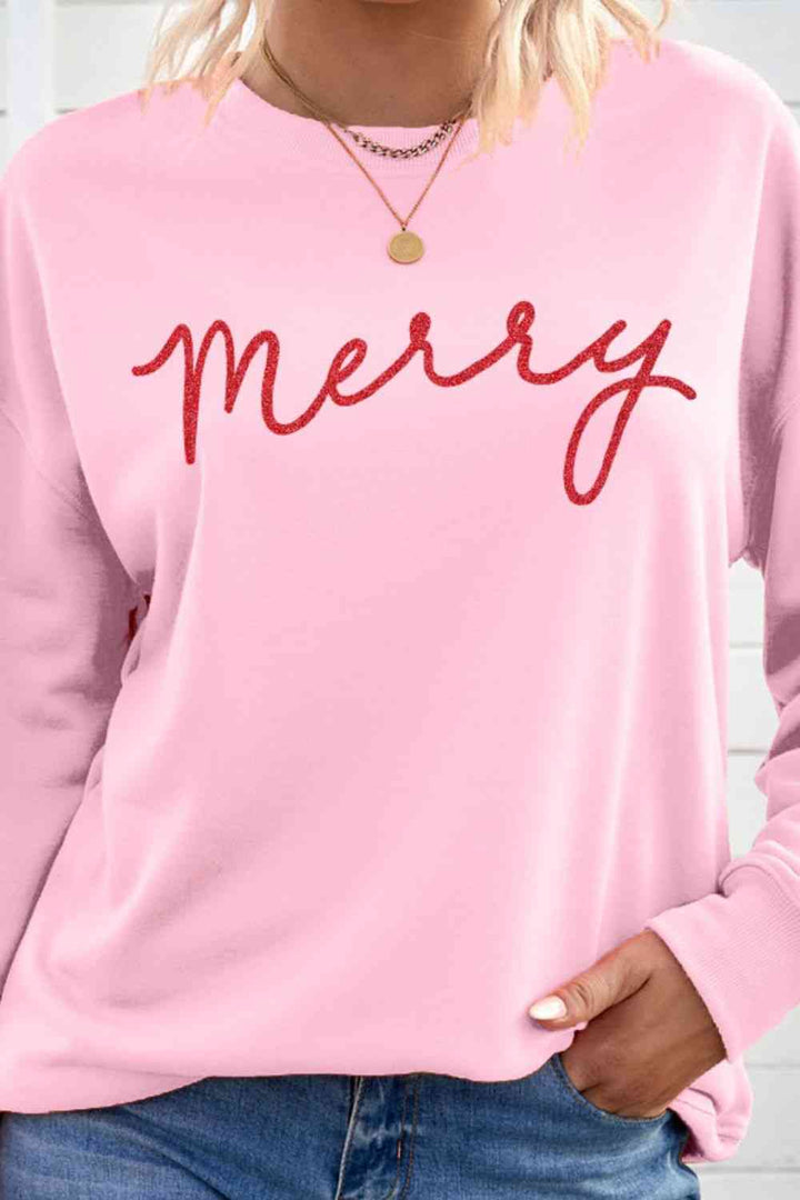 MERRY Graphic Drop Shoulder Sweatshirt |1mrk.com