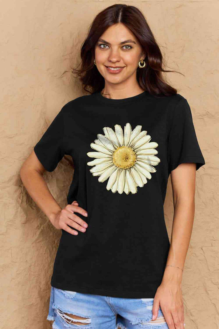 Simply Love Full Size FLOWER Graphic Cotton Tee | 1mrk.com