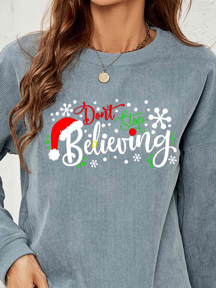 DON'T STOP BELIEVING Graphic Sweatshirt |1mrk.com