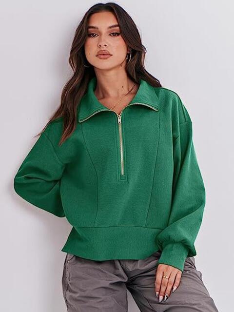 Half Zip Up Collared Sweatshirts |1mrk.com