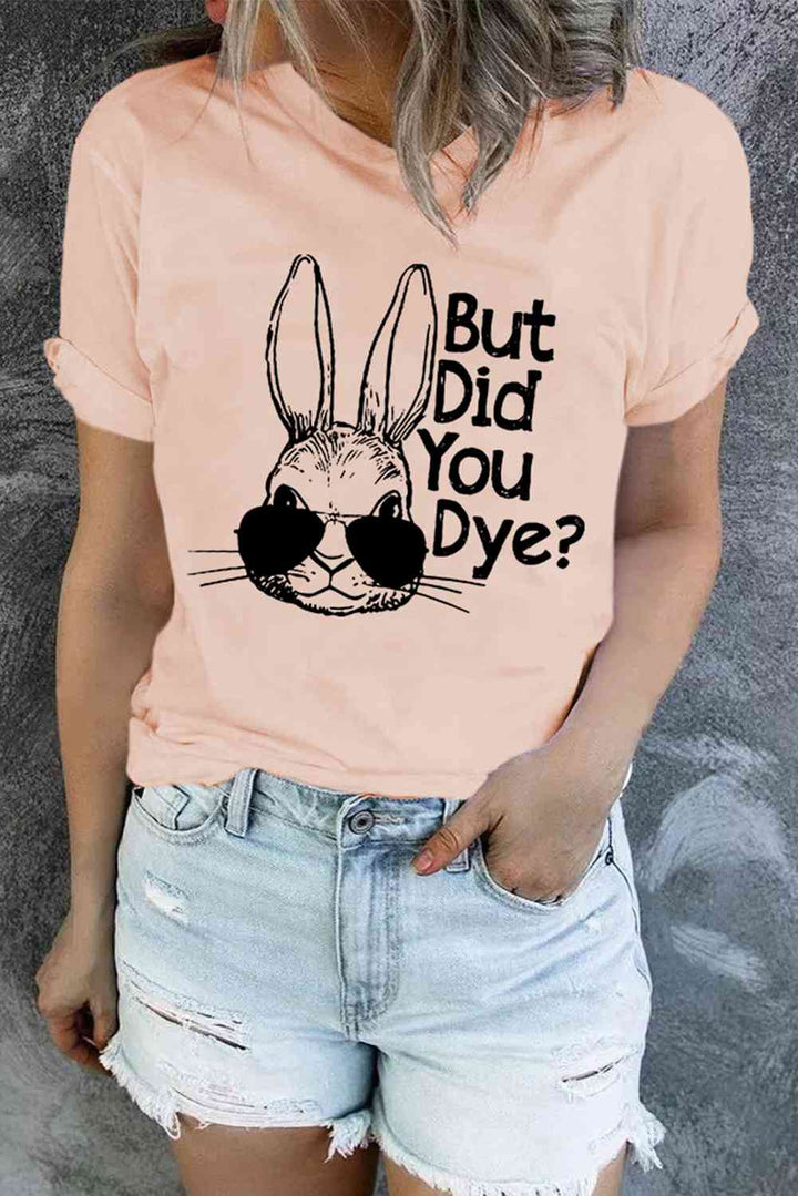 Easter Rabbit Graphic Round Neck Tee Shirt | 1mrk.com