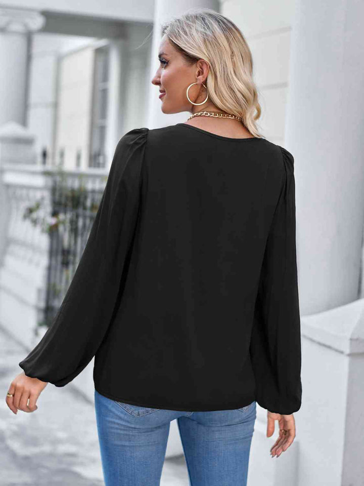 Square Neck Puff Sleeve Top | 1mrk.com