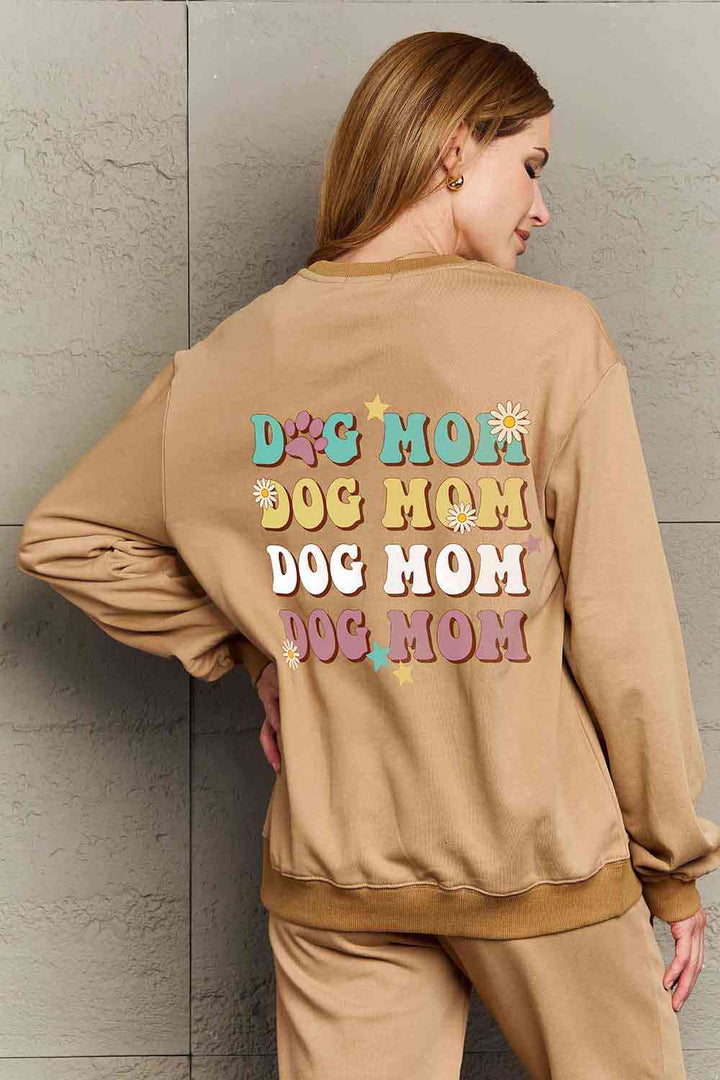 Simply Love Simply Love Full Size Round Neck Dropped Shoulder DOG MOM Graphic Sweatshirt |1mrk.com