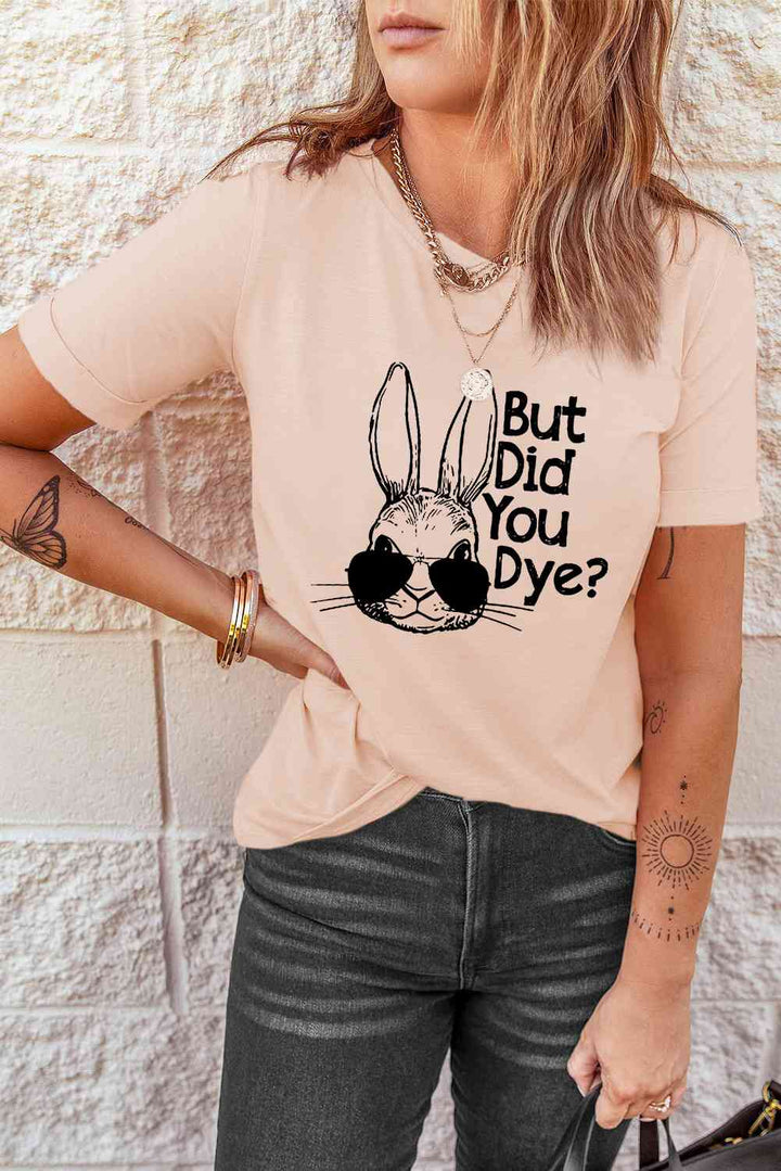 Easter Rabbit Graphic Round Neck Tee Shirt | 1mrk.com