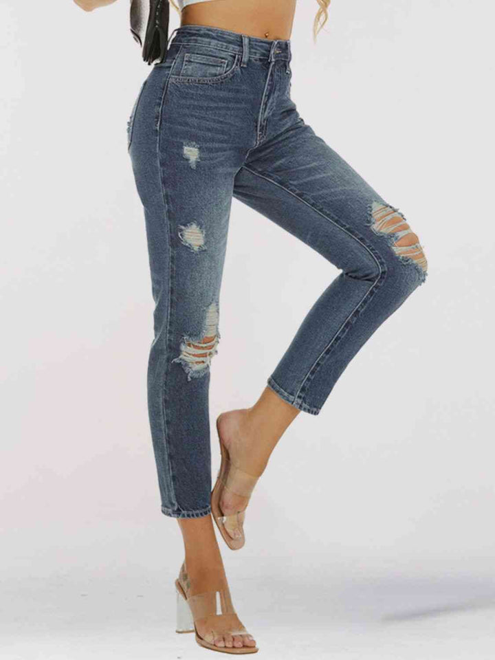 Distressed Skinny Cropped Jeans | 1mrk.com