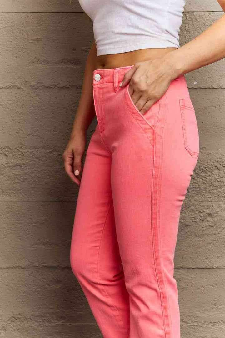 RISEN Kenya Full Size High Waist Side Twill Straight Jeans | 1mrk.com