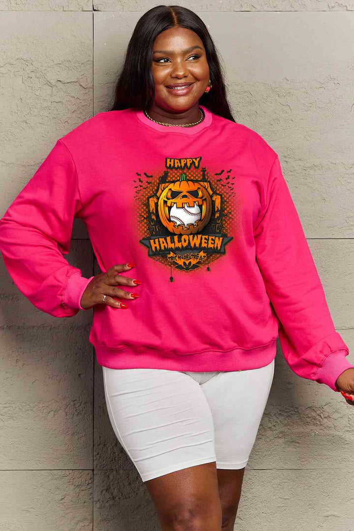 Simply Love Full Size HAPPY HALLOWEEN Graphic Sweatshirt |1mrk.com