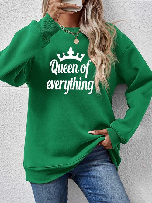 QUEEN OF EVERYTHING Round Neck Sweatshirt |1mrk.com