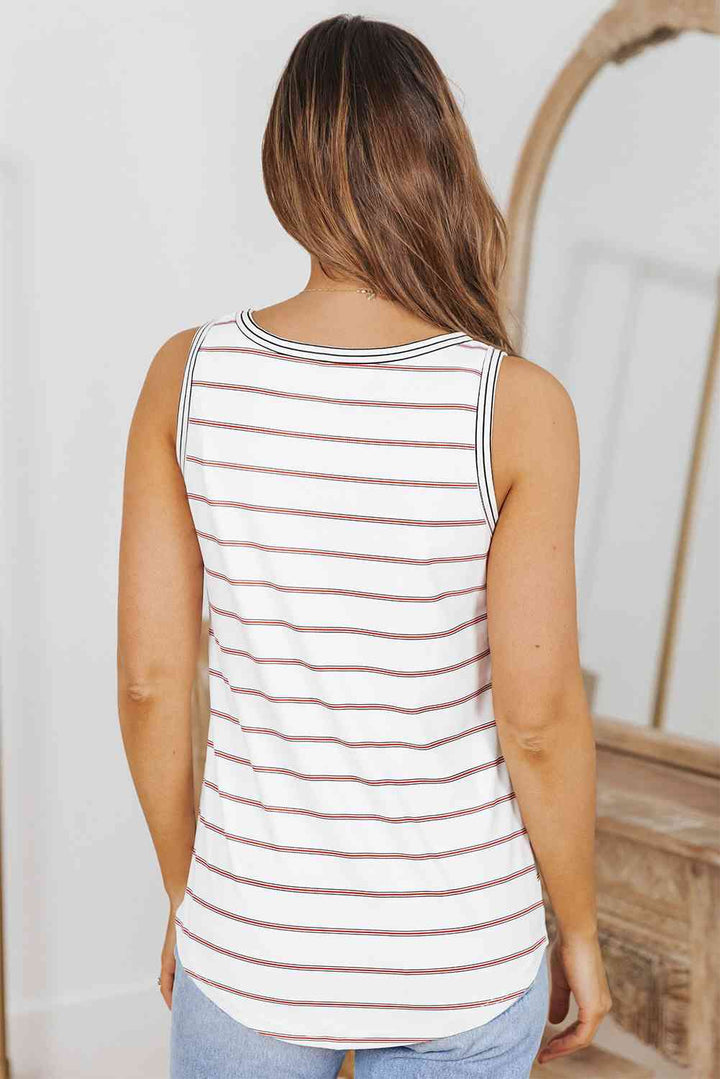 Striped Buttoned Tank | 1mrk.com