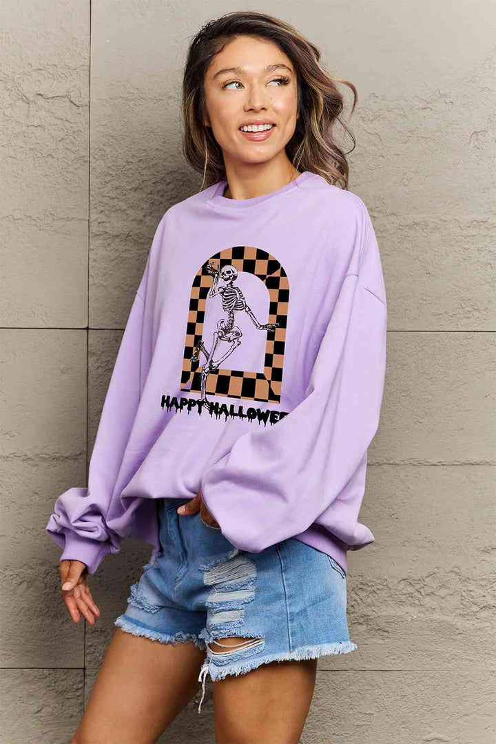 Simply Love Full Size HAPPY HALLOWEEN Graphic Sweatshirt |1mrk.com