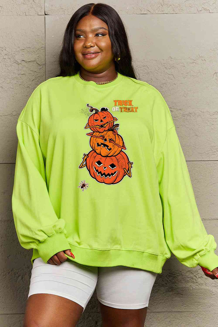 Simply Love Full Size TRICK OR TREAT Graphic Sweatshirt |1mrk.com