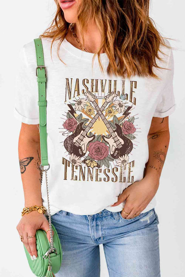 NASHVILLE TENNESSEE Cuffed Tee Shirt | 1mrk.com