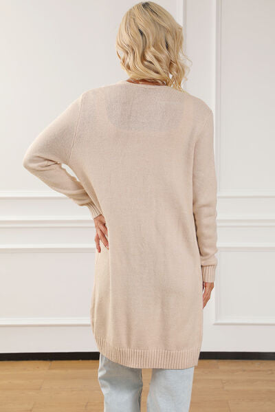 Pocketed Long Sleeve Cardigan |1mrk.com