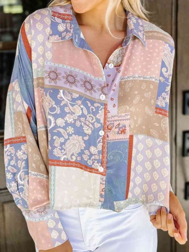 Printed Long Sleeve Shirt |1mrk.com