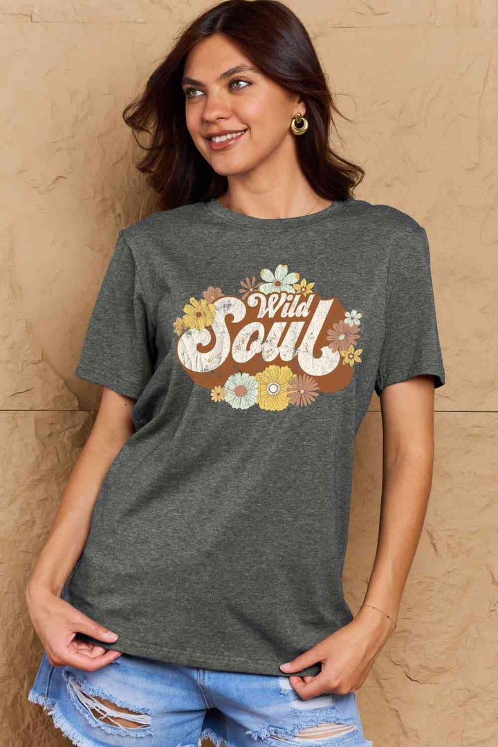 Simply Love Full Size WILD SOUL Graphic Cotton T-Shirt | 1mrk.com