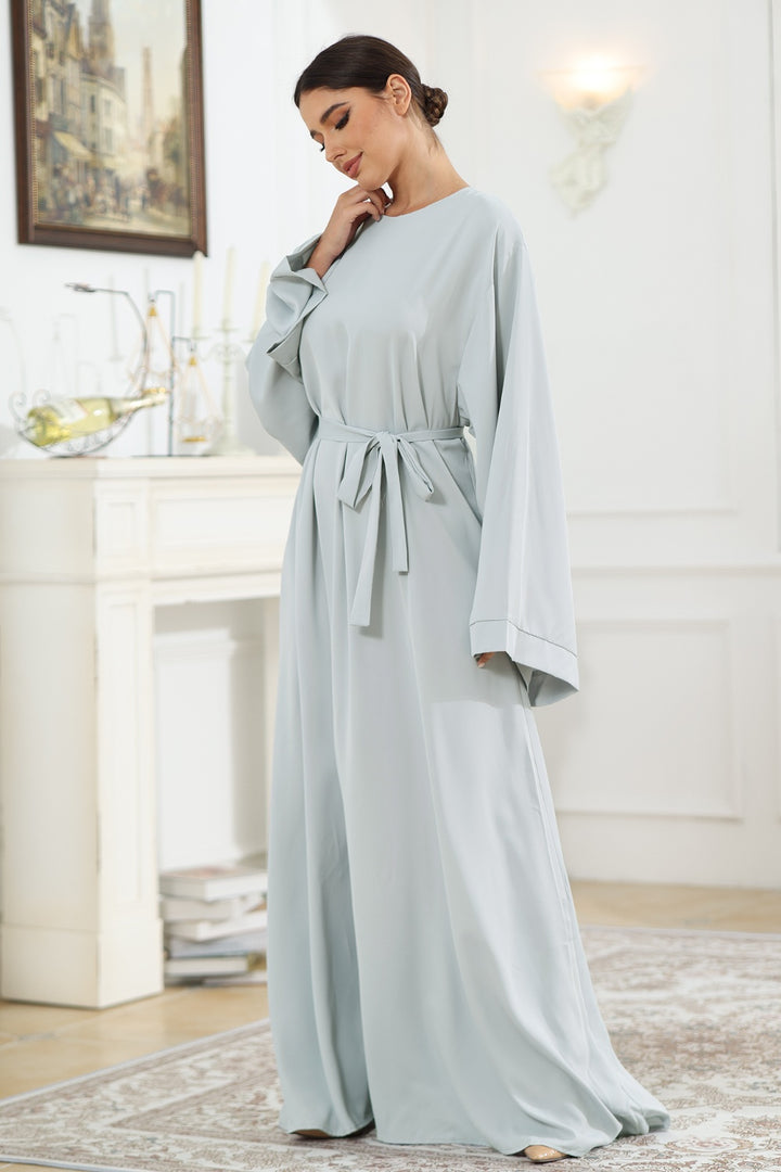 Round Neck Kimono Sleeve Tie Waist Dress | Trendsi