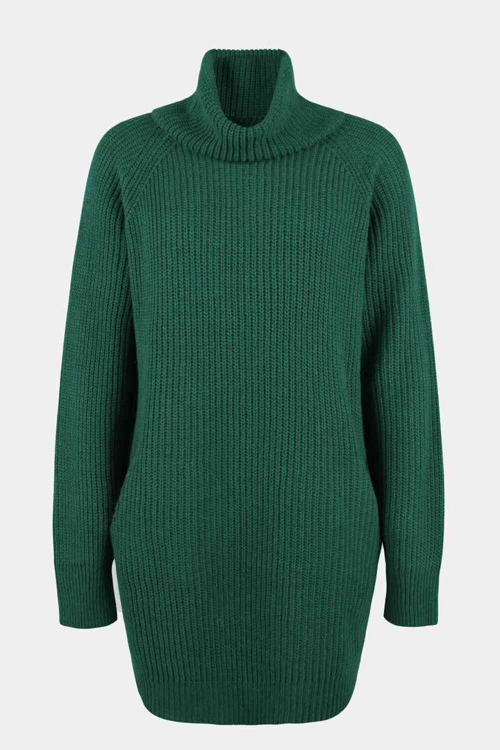 Turtleneck Sweater Dress with Pockets |1mrk.com