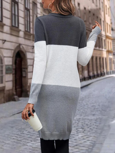 Pocketed Button Up Long Sleeve Cardigan | Trendsi