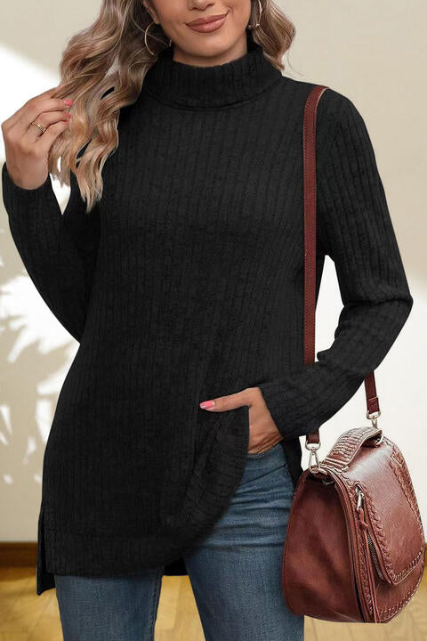 Turtleneck High Low Top | 1mrk.com