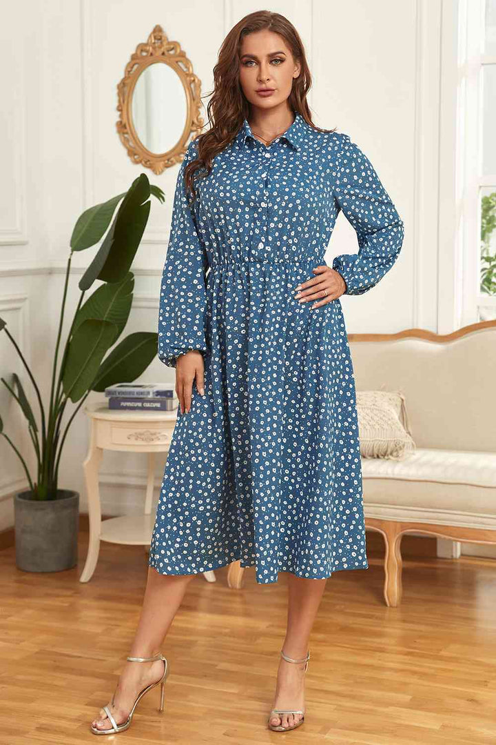 Plus Size Long Sleeve Shirt Dress |1mrk.com