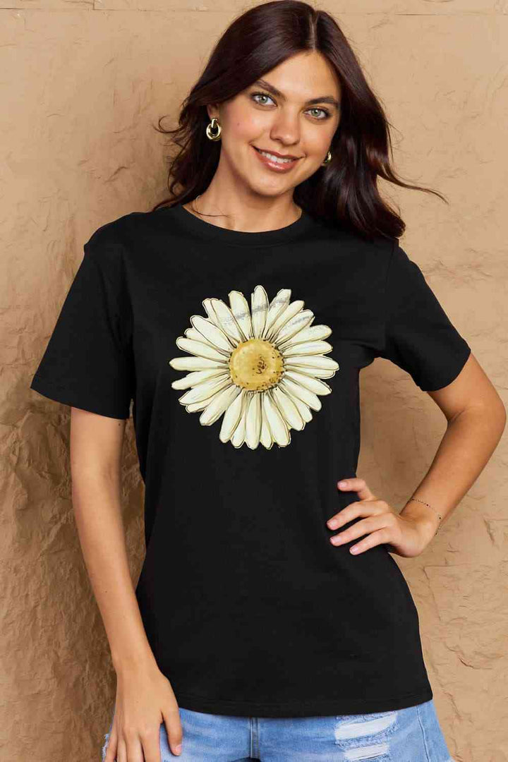 Simply Love Full Size FLOWER Graphic Cotton Tee | 1mrk.com