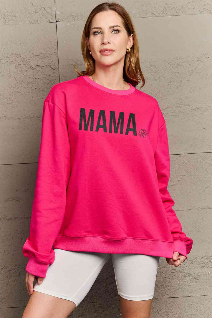 Simply Love Full Size MAMA Graphic Long Sleeve Sweatshirt |1mrk.com