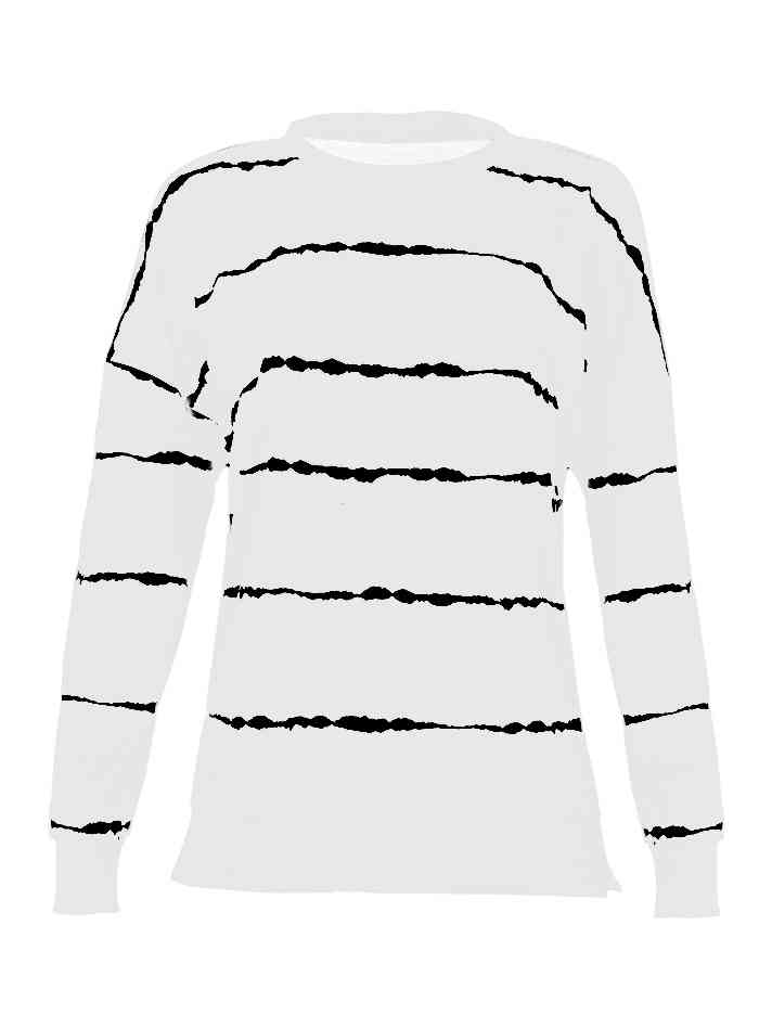 Striped Round Neck T-Shirt |1mrk.com