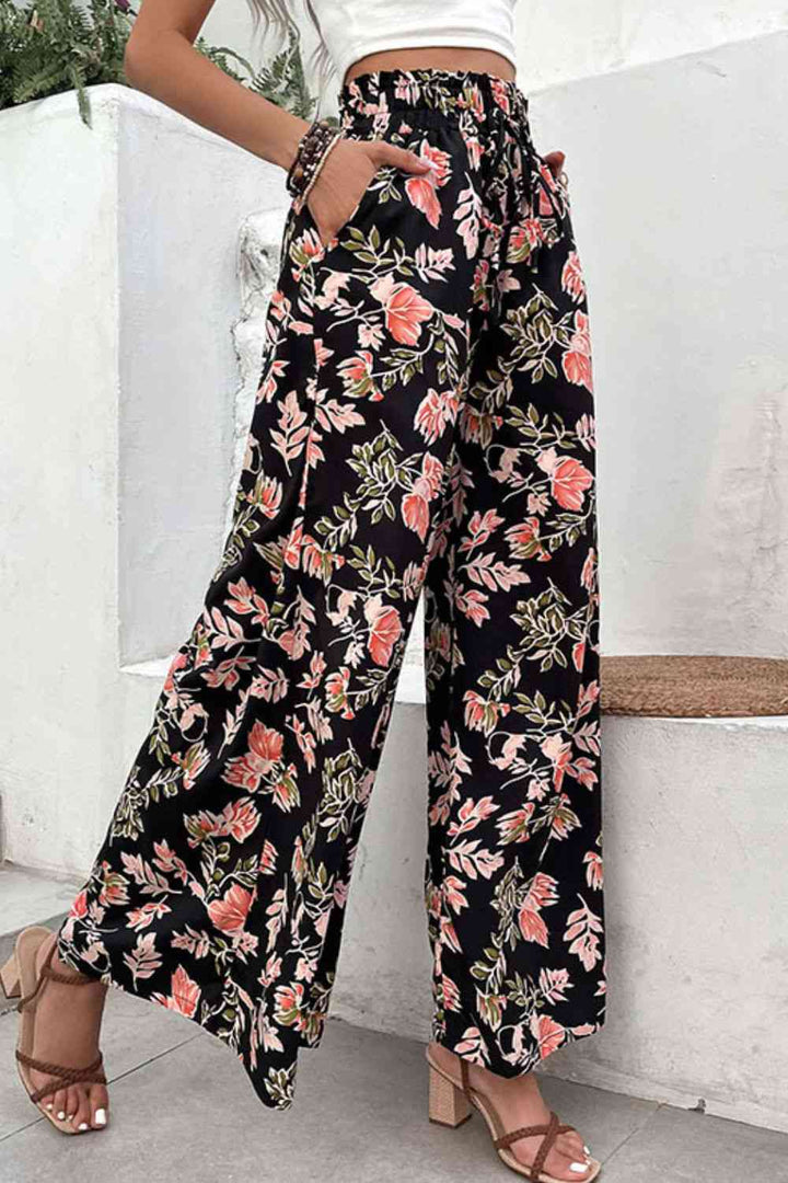 Floral Pull-On Wide Leg Pants | 1mrk.com