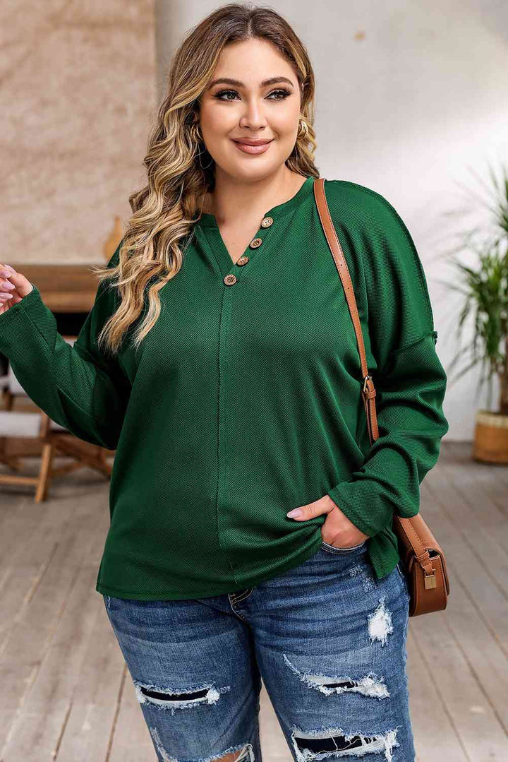 Plus Size Exposed Seam Slit Sweatshirt |1mrk.com