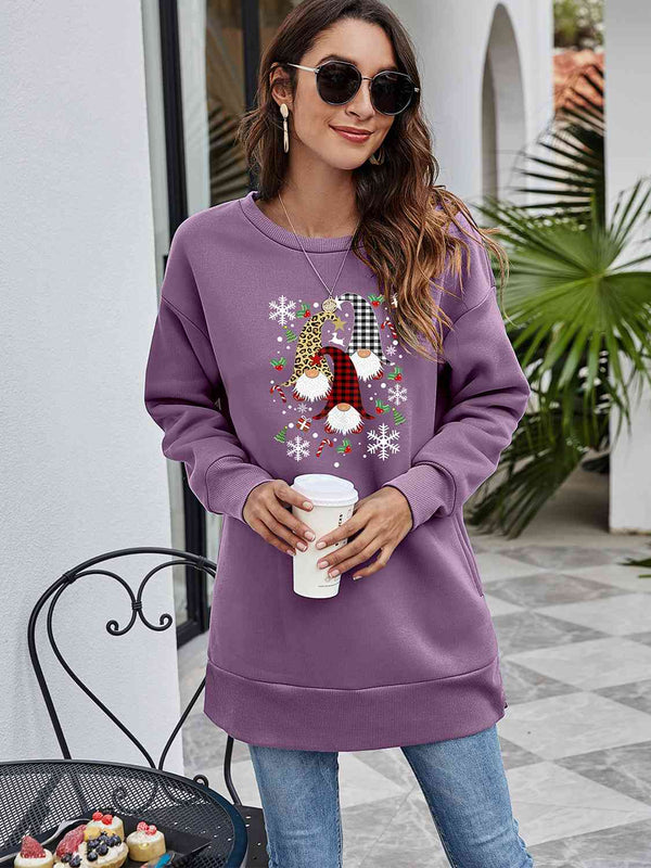 Graphic Round Neck Dropped Shoulder Sweatshirt |1mrk.com