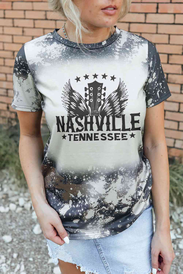 NASHVILLE TENNESSEE Graphic Round Neck Tee | 1mrk.com