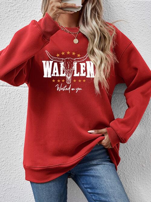 Graphic Round Neck Dropped Shoulder Sweatshirt |1mrk.com