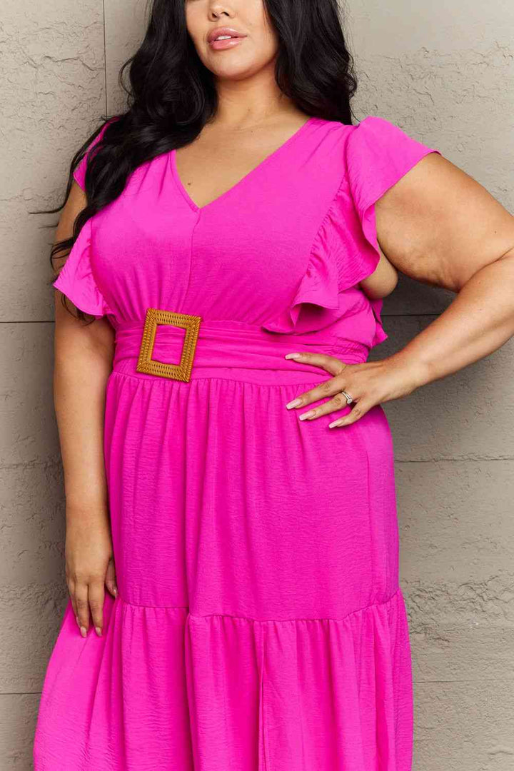 GeeGee Fancy Fizz Plus Size Tiered Side Slit Maxi Dress | 1mrk.com