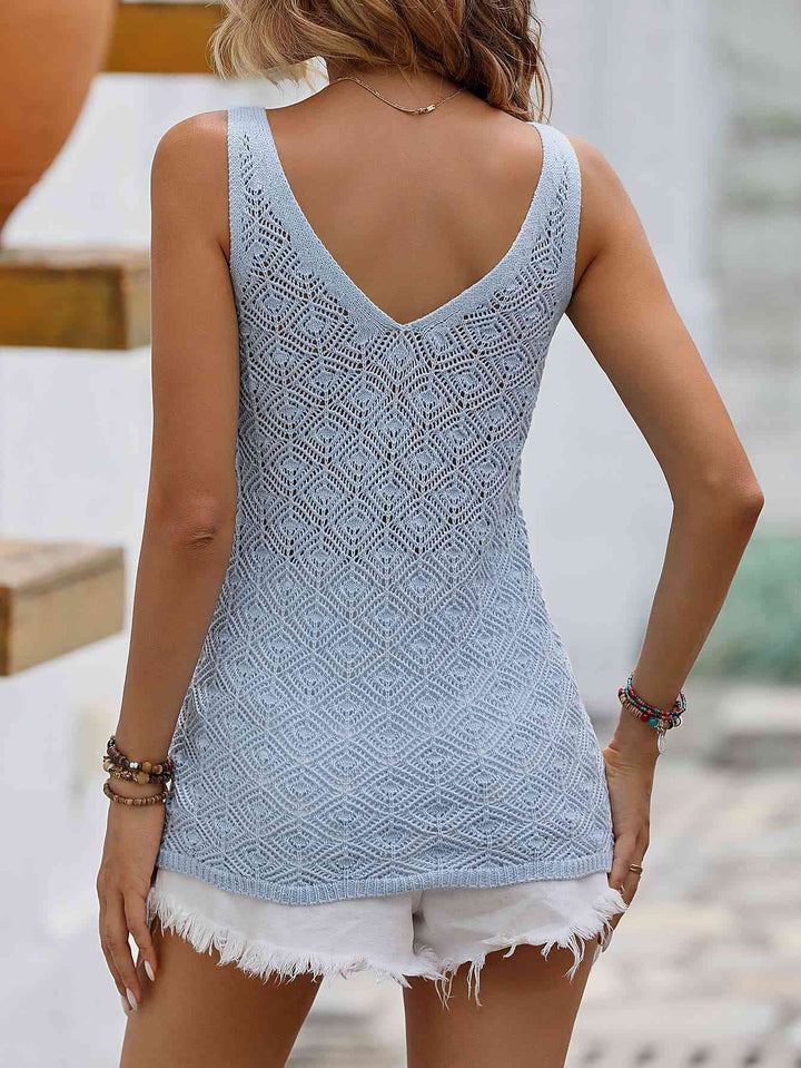 Openwork Scoop Neck Sleeveless Tank | 1mrk.com