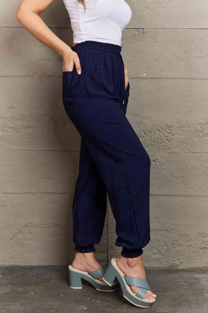 Tied Long Joggers with Pockets | 1mrk.com