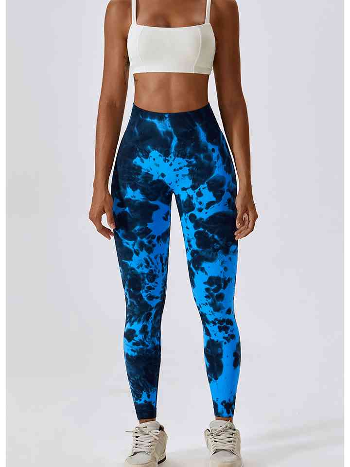 Tie Dye Wide Waistband Active Leggings |1mrk.com