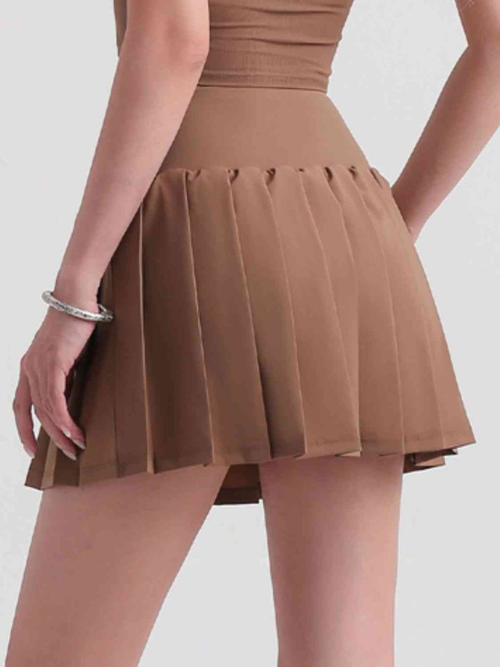 Pleated Elastic Waistband Sports Skirt |1mrk.com