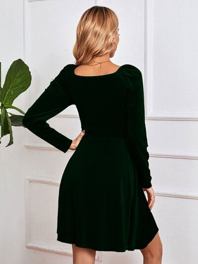 Surplice Long Sleeve Mini Dress | 1mrk.com