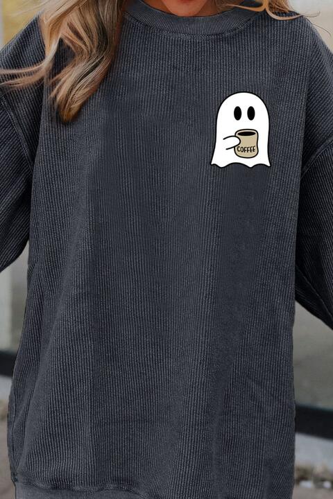 Ghost Graphic Drop Shoulder Sweatshirt |1mrk.com