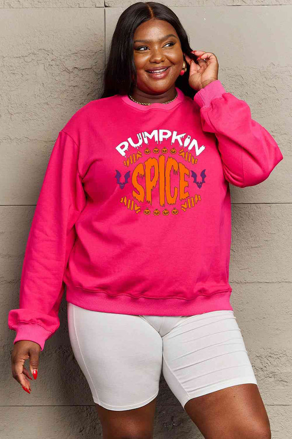 Simply Love Full Size PUMPKIN SPICE Graphic Sweatshirt | 1mrk.com